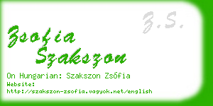 zsofia szakszon business card